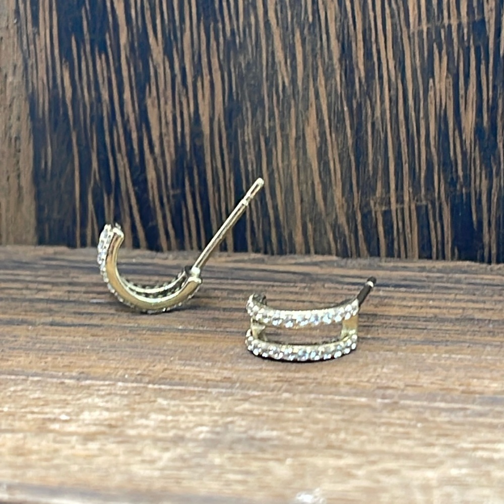 Miansai Gold Vermeil White Sapphire Split Layer Earrings